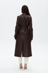 Bistre vegan leather long jacket
